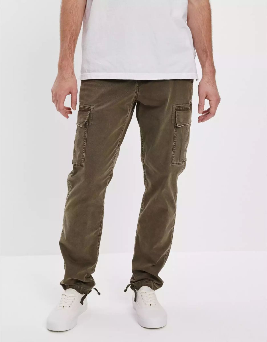 Pantalon American Eagle AE Flex Original Droit Lived-In Cargo Vert Olive Homme | WJG-38669453